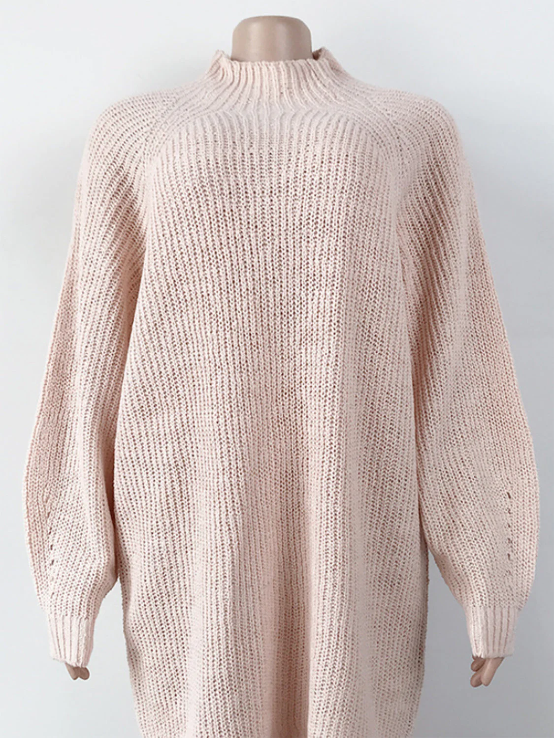 Mock Neck Dropped Shoulder Sweater Dress - Image 2