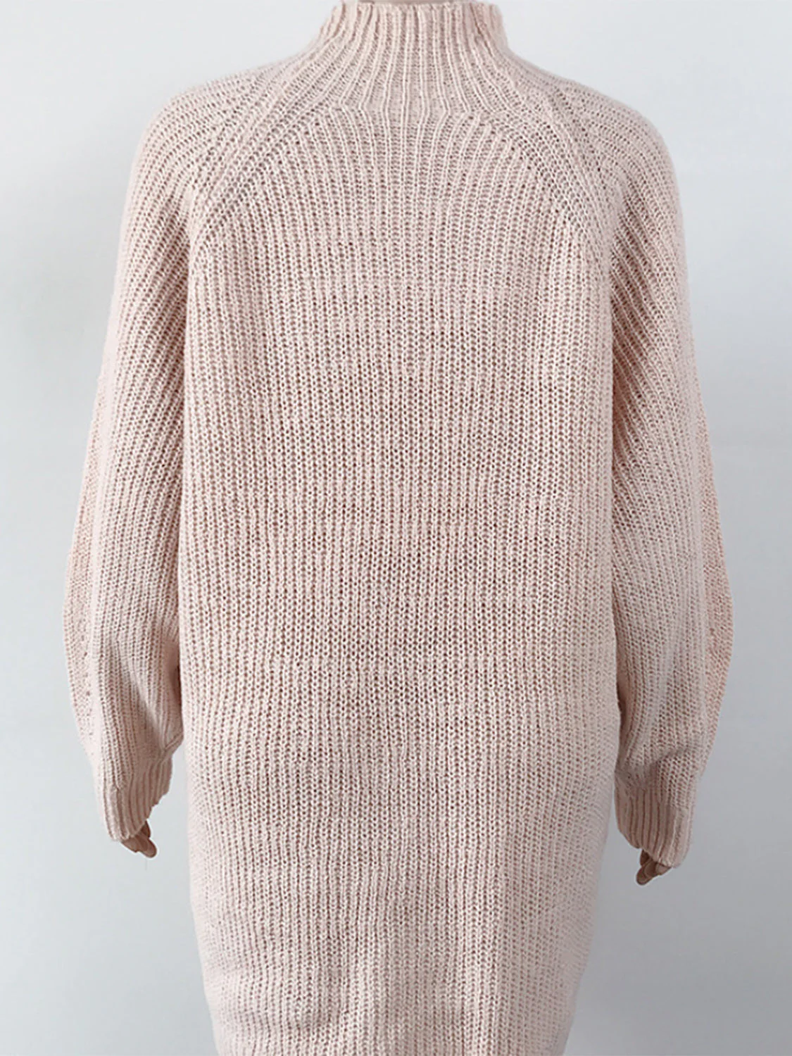 Mock Neck Dropped Shoulder Sweater Dress - Image 3