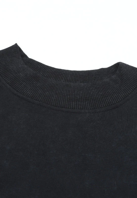 Mock Neck Dropped Shoulder Sweatshirt - Image 17