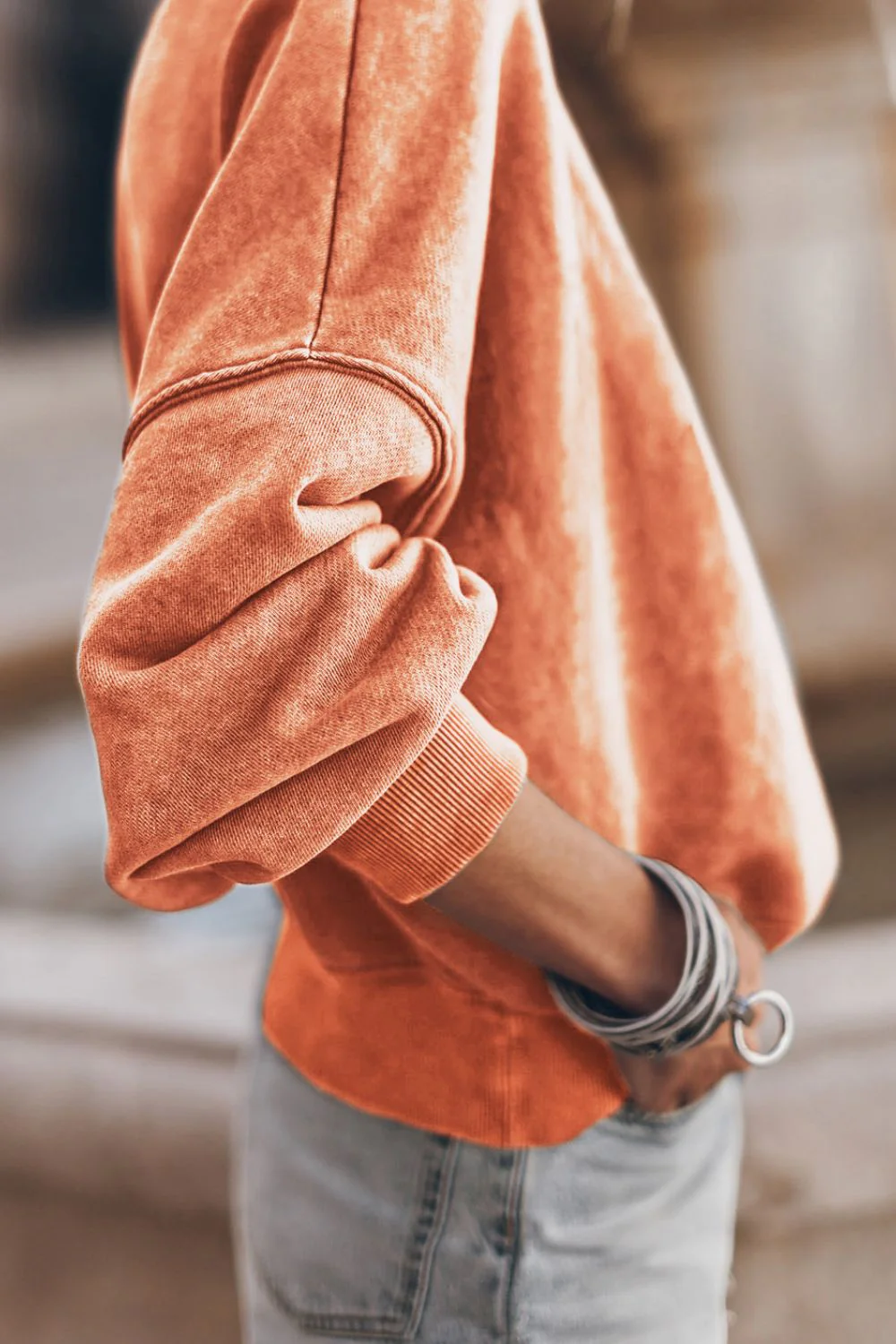 Mock Neck Dropped Shoulder Sweatshirt - Image 20