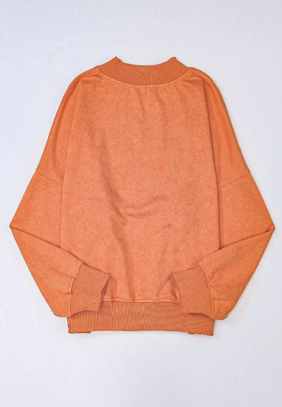Mock Neck Dropped Shoulder Sweatshirt - Image 21