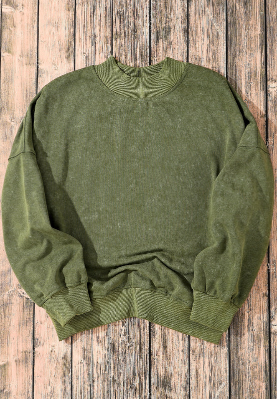 Mock Neck Dropped Shoulder Sweatshirt - Image 4