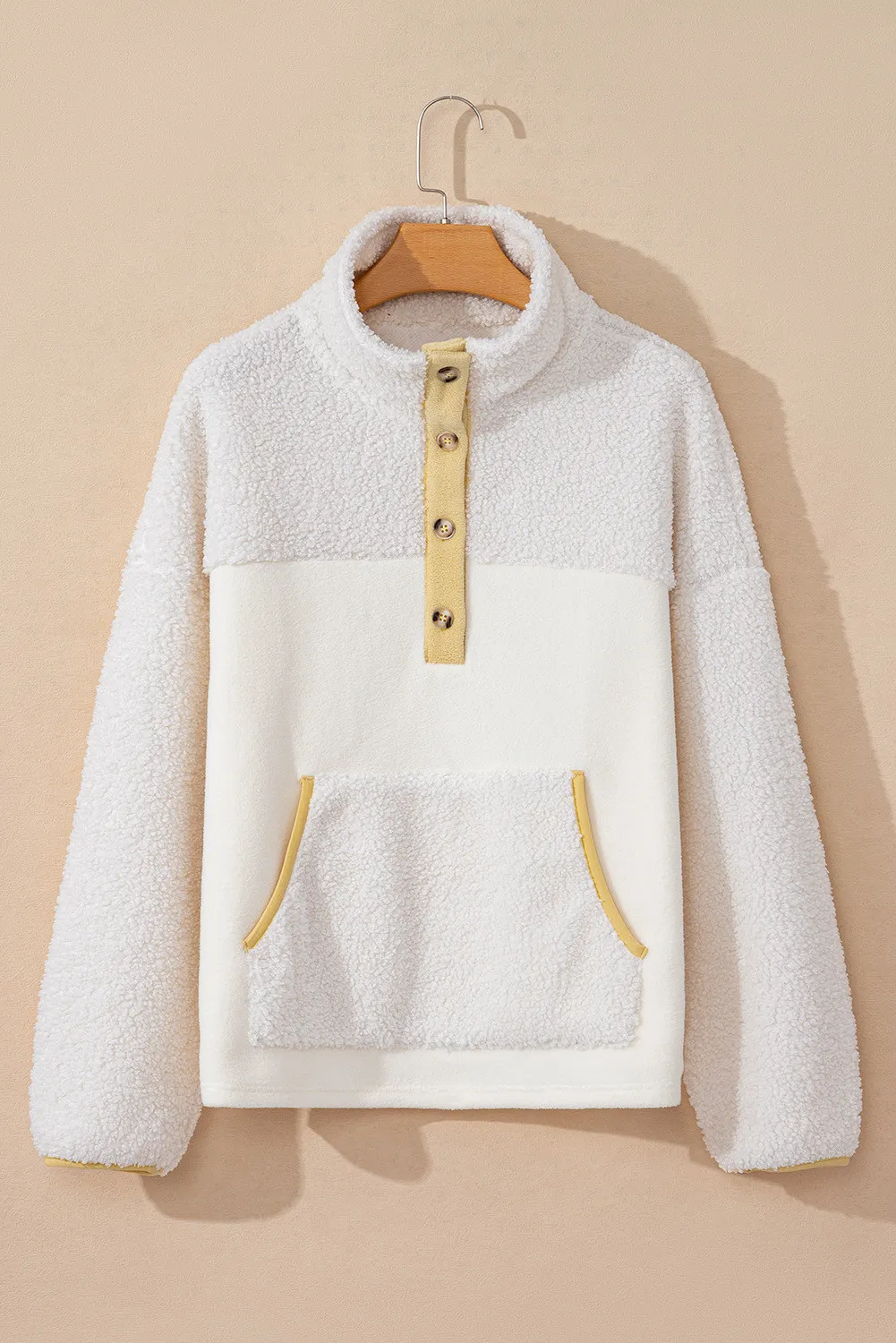 Mock Neck Long Sleeve Sherpa Sweatshirt - Image 2