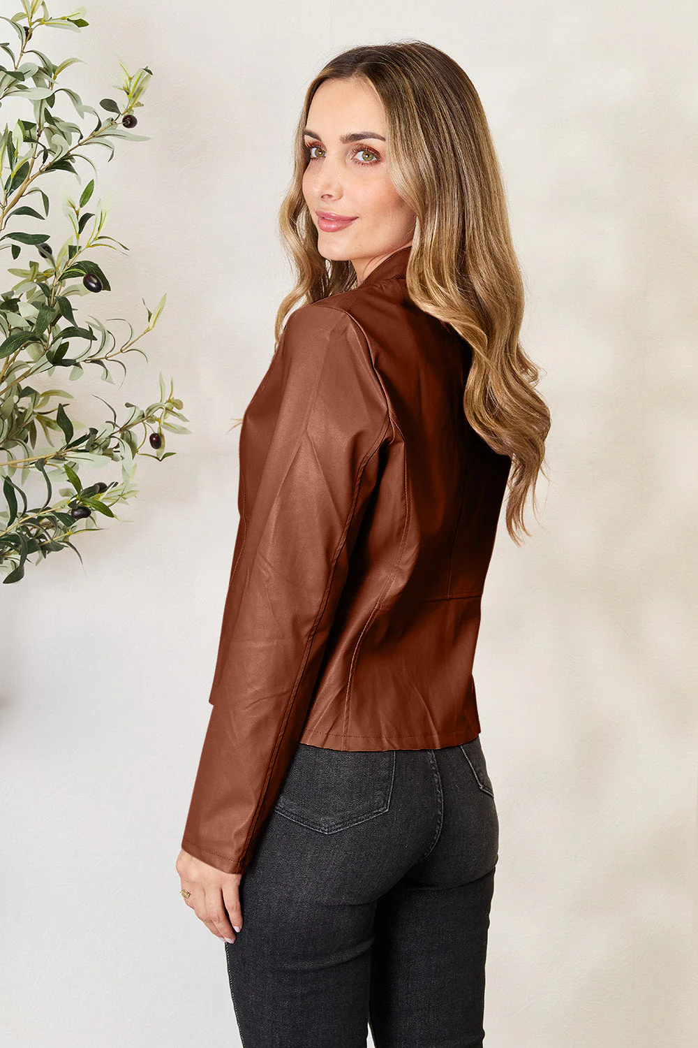 Mock Neck Zip Up Jacket - Image 15