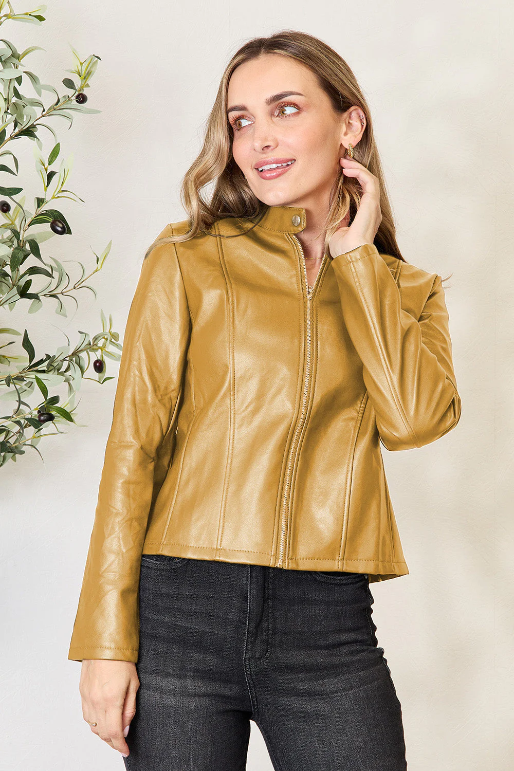 Mock Neck Zip Up Jacket - Image 27