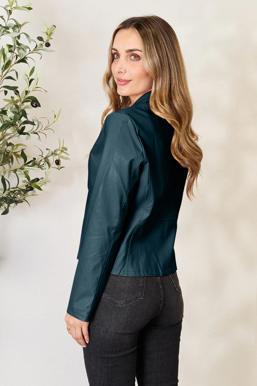 Mock Neck Zip Up Jacket - Image 33