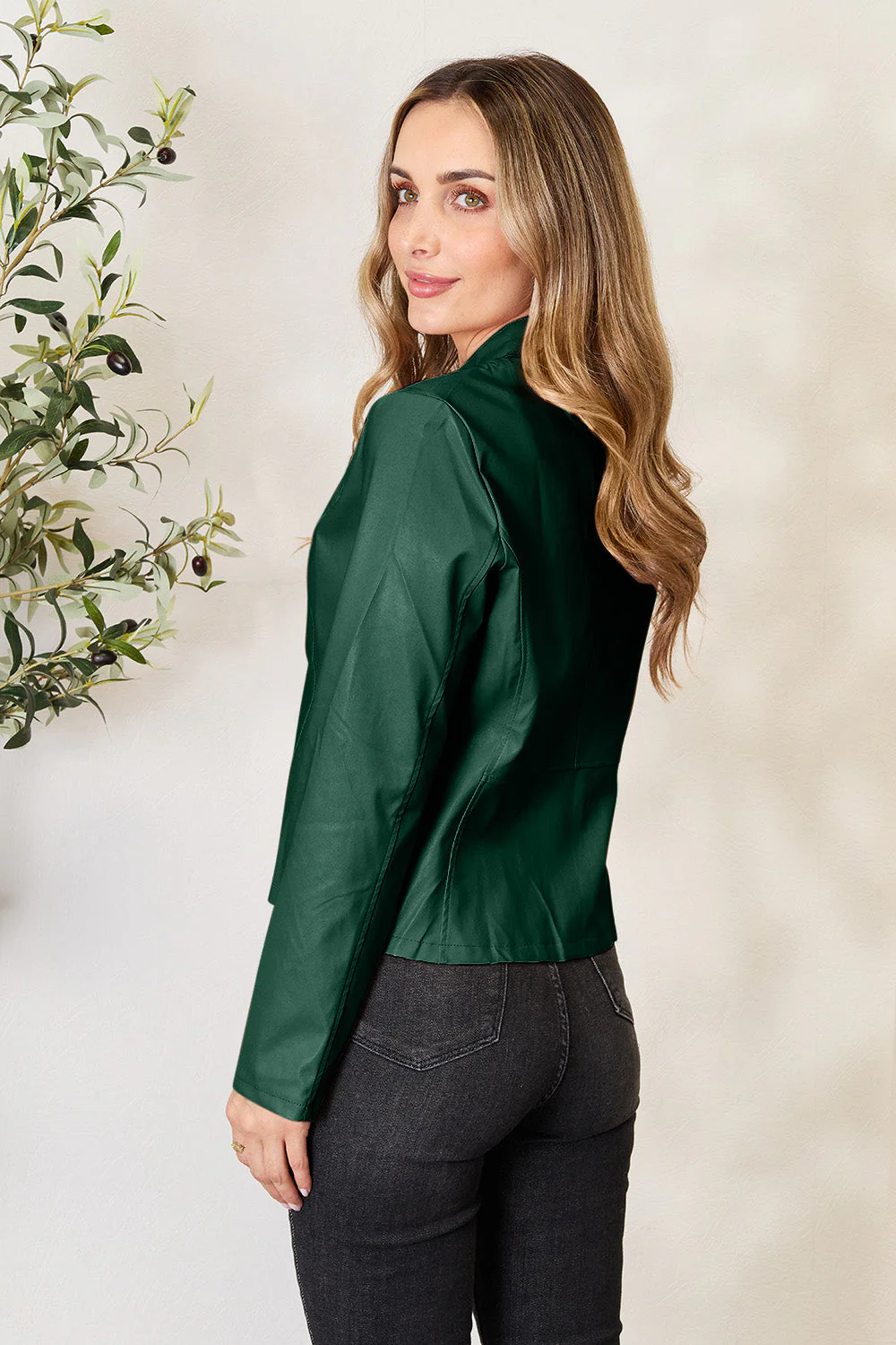 Mock Neck Zip Up Jacket - Image 6