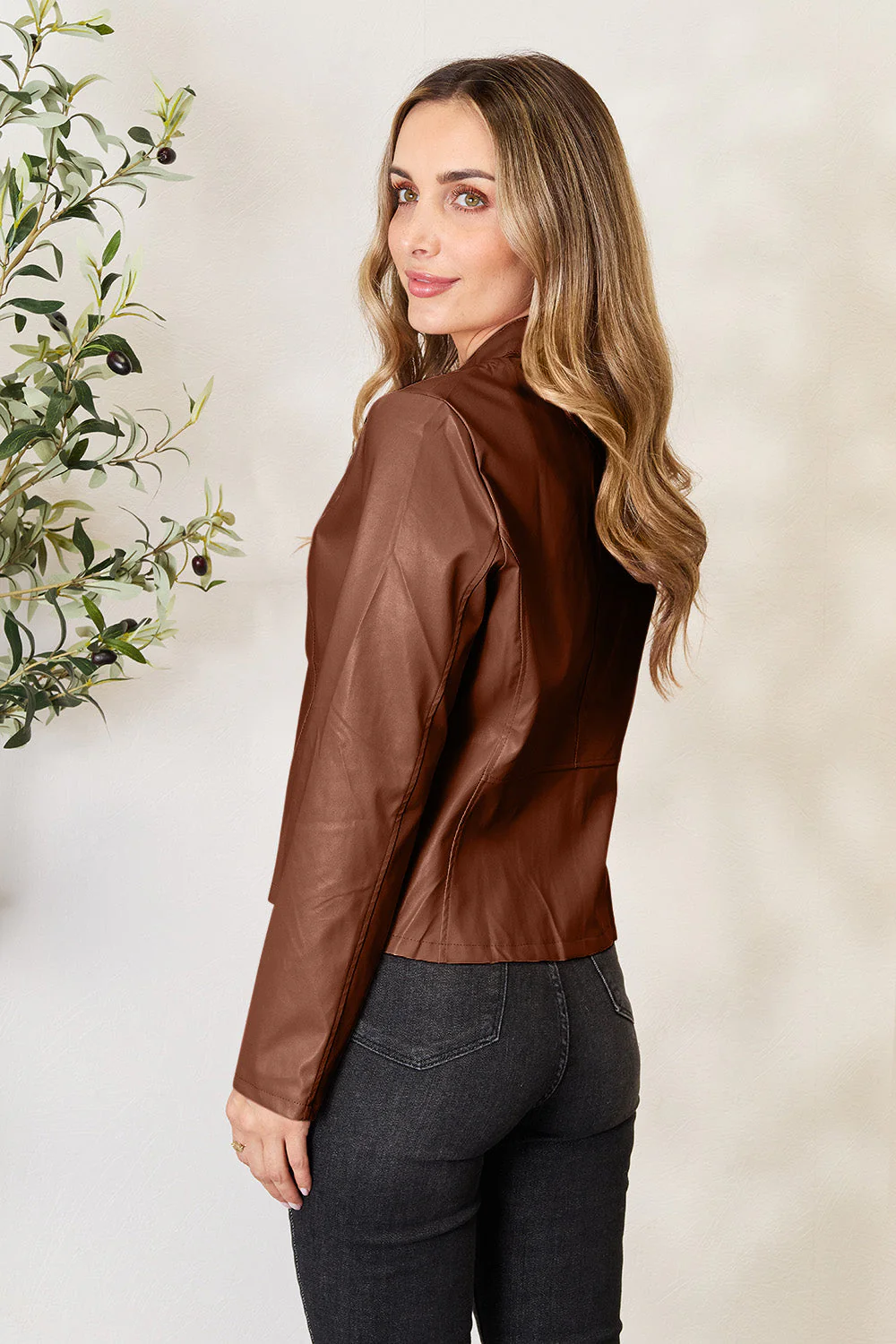 Mock Neck Zip Up Jacket - Image 9