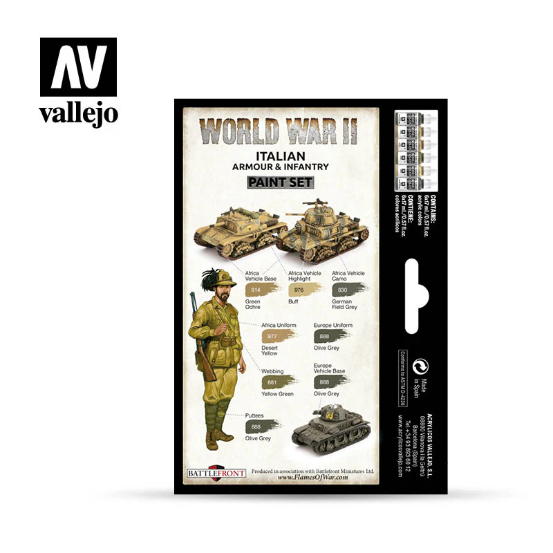 Model Color: WWII Paint Set - Italian Armour & Infantry - Image 2