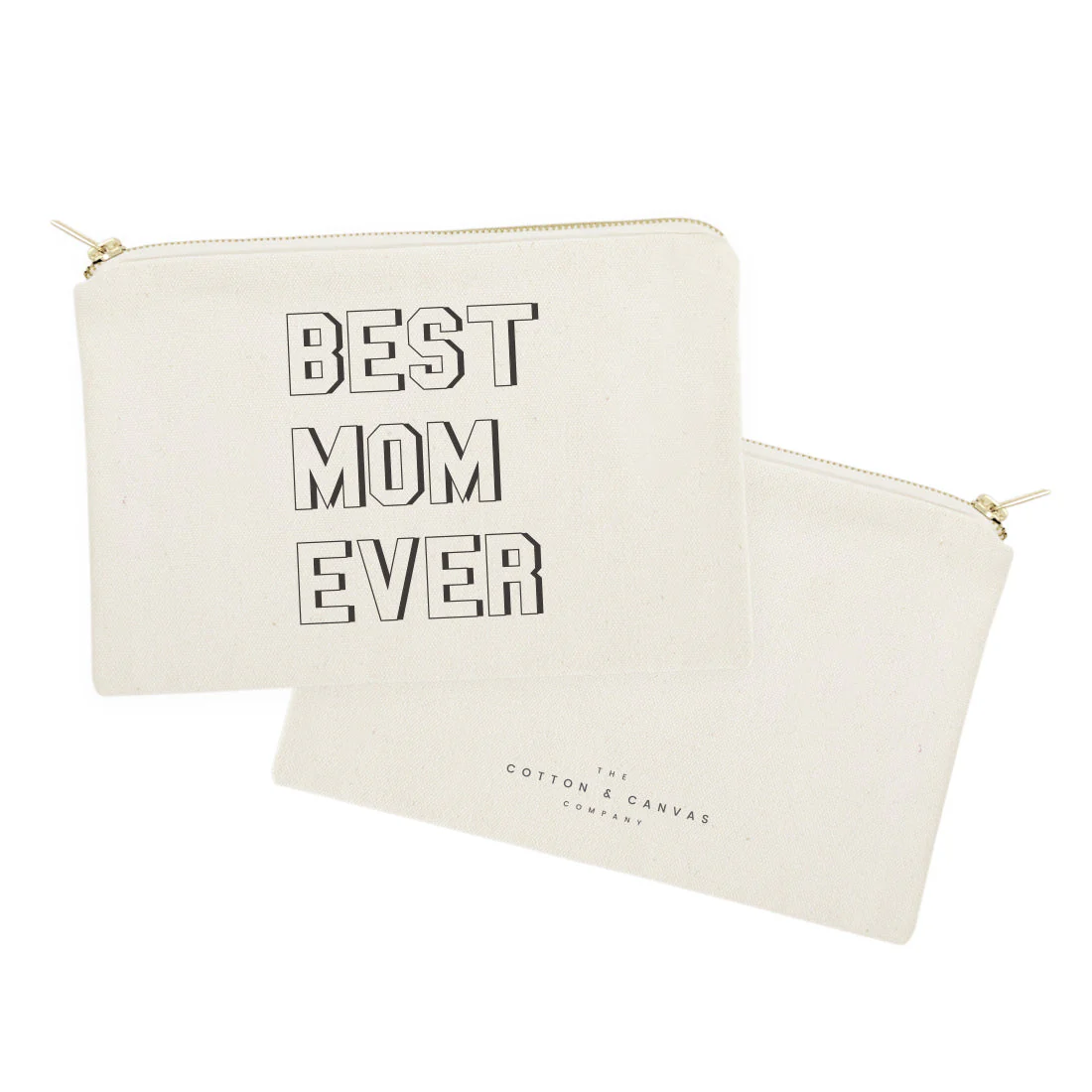 Modern Best Mom Ever Cotton Canvas Cosmetic Bag by The Cotton & Canvas Co. - Image 2