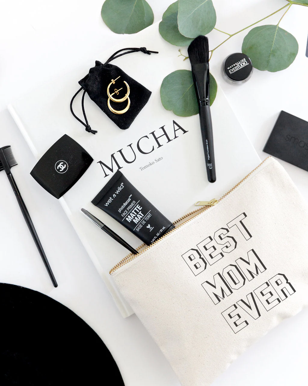Modern Best Mom Ever Cotton Canvas Cosmetic Bag by The Cotton & Canvas Co. - Image 4
