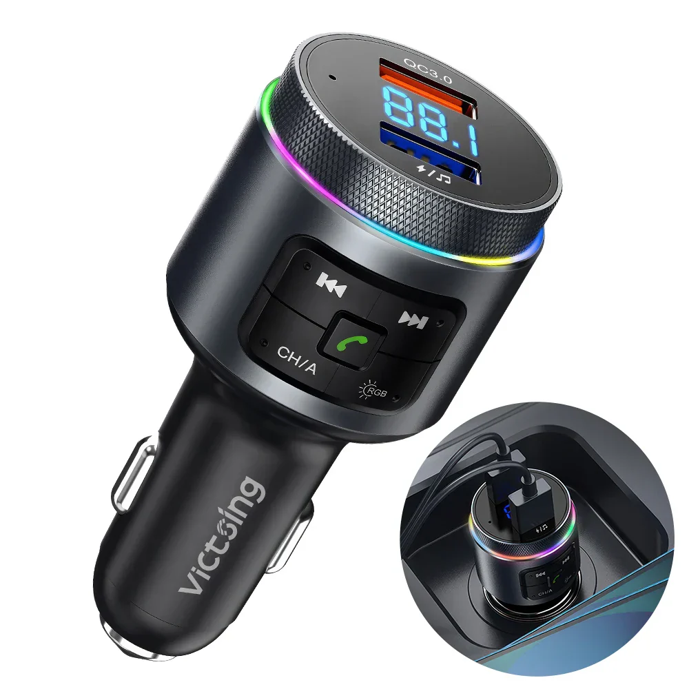 Mpow Bluetooth FM Transmitter for Car Adapter Bluetooth Wireless Radio MP3 Player with QC3.0 Quick Charge Handsfree Callling - Image 9