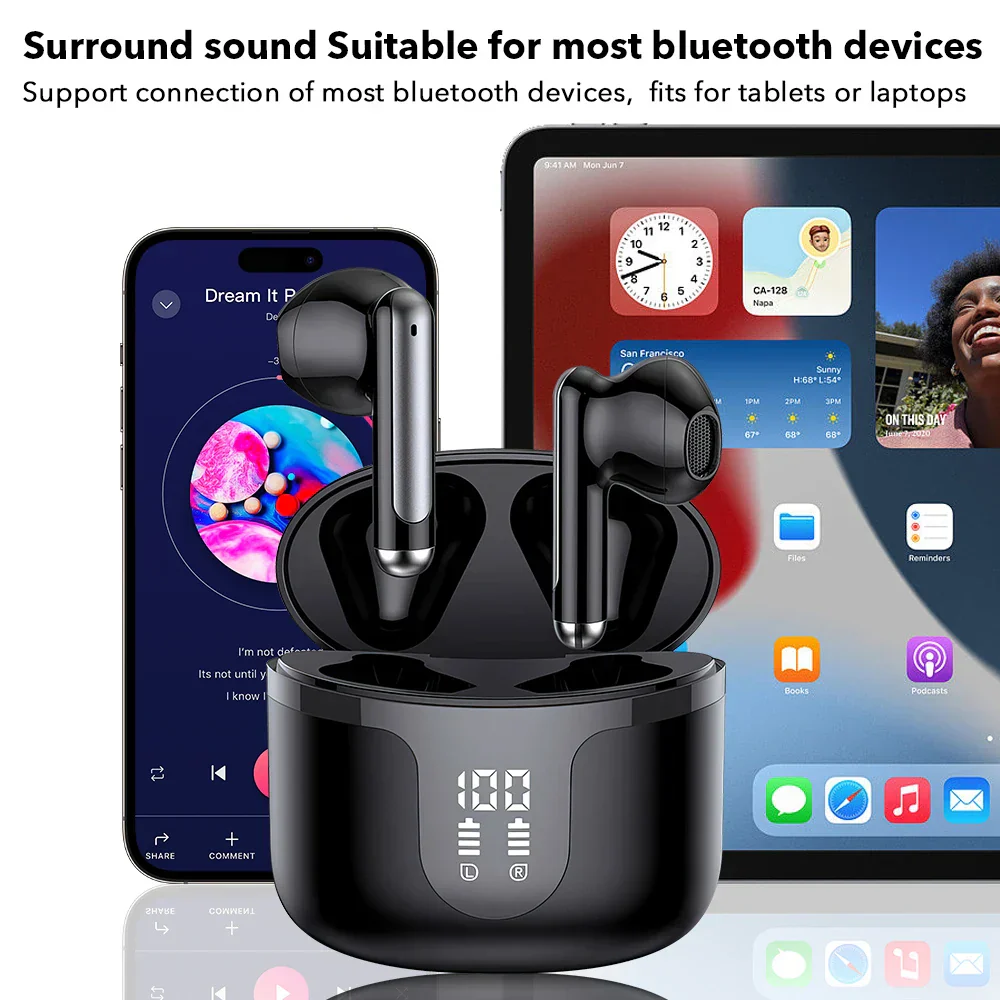 Mpow S47 True Wireless Bluetooth V5.3 Earphones with 35H Playback TWS Waterproof Earbuds for iPhone Huawei Xiaomi All Smartphone - Image 4