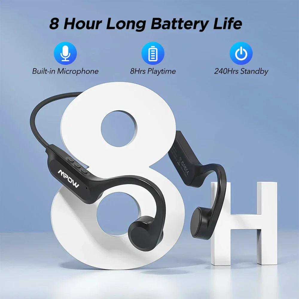 Mpow X14 Bone Sound Headphones Bluetooth 5.3 Open Ear Wireless Bone Conduction Headphones IPX6 Waterproof Sport Running Headset - Image 6