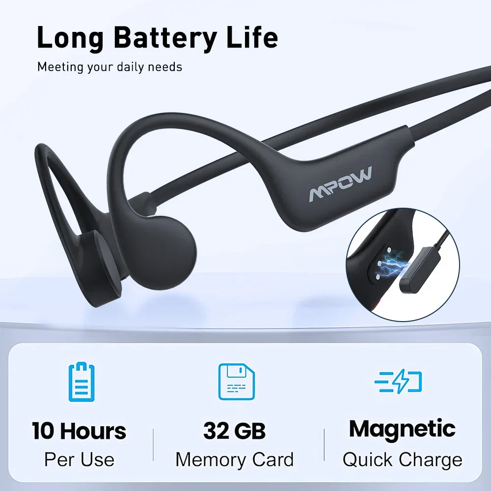 Mpow X6 Pro Bone Conduction Headphones Wireless Bluetooth 5.3 Waterproof IPX8 Professional Sports Headset Built-in 32GB Memory - Image 6