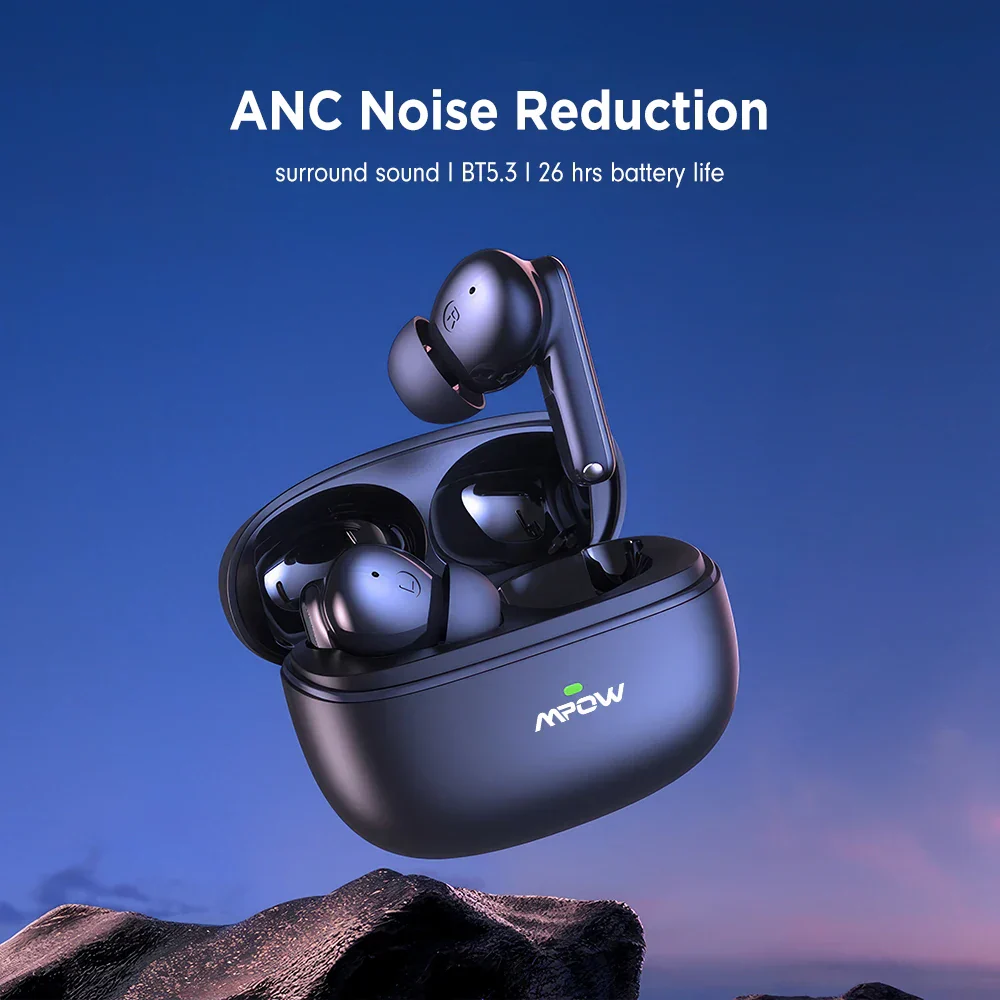 Mpow XY-17 ANC Active Noise Reduction Earphones Bluetooth 5.3 In-ear Sports Headphones with Dual Mic 24H Immersive Music Headset - Image 2