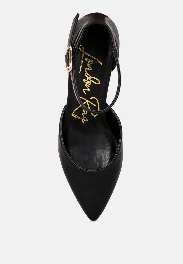 myla faux leather metallic sling heeled sandals by London Rag - Image 10