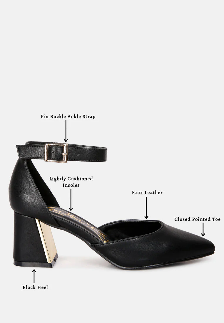 myla faux leather metallic sling heeled sandals by London Rag - Image 12