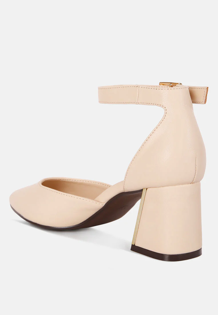 myla faux leather metallic sling heeled sandals by London Rag - Image 3