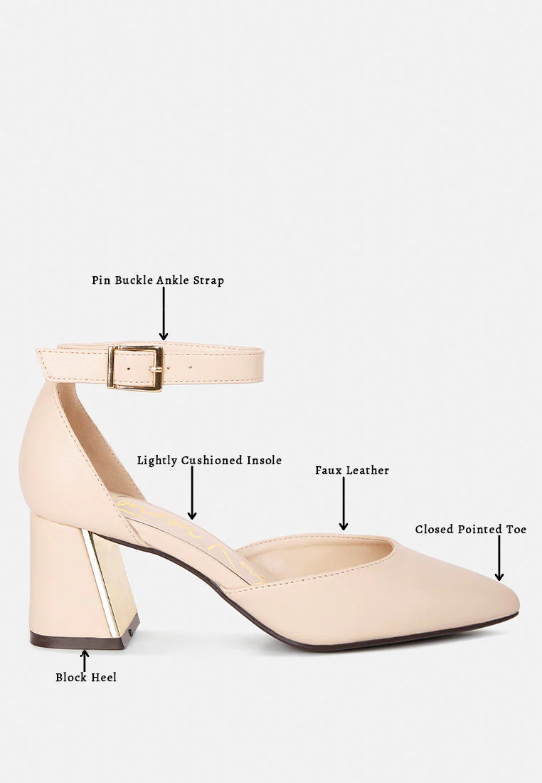 myla faux leather metallic sling heeled sandals by London Rag - Image 6