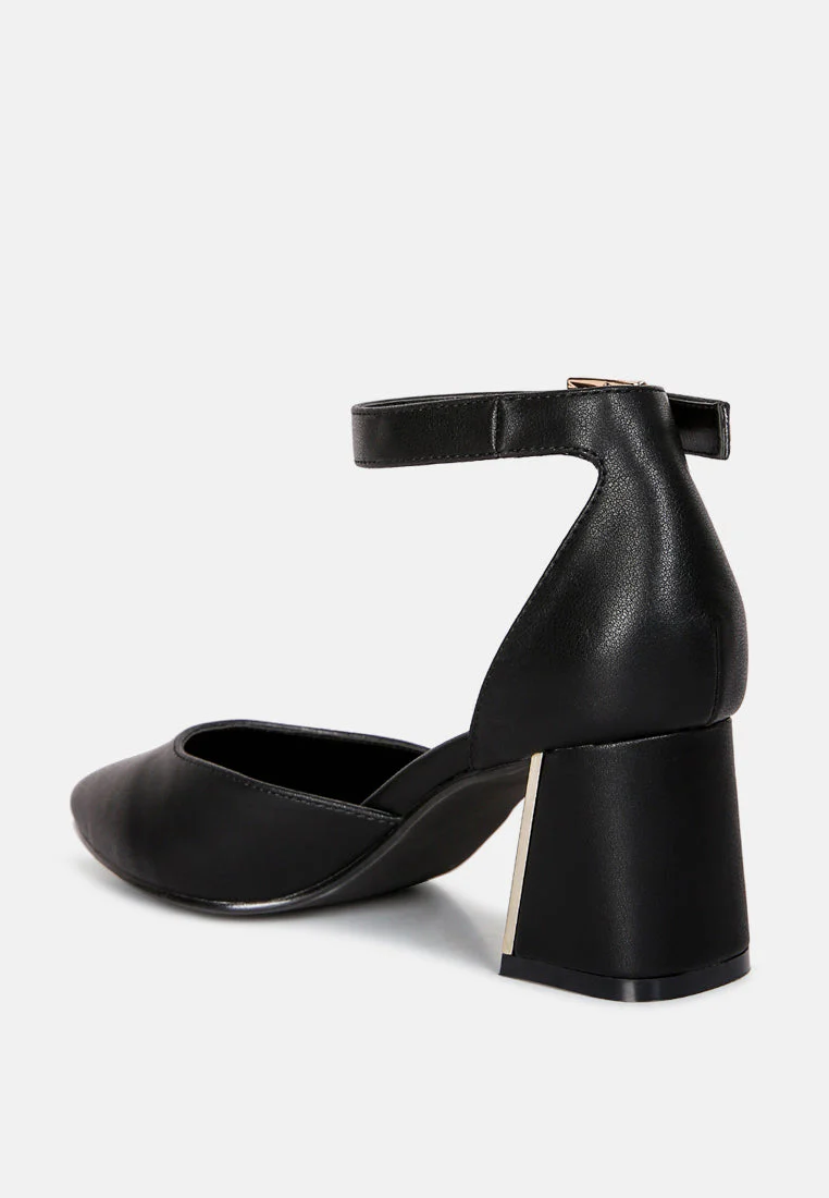 myla faux leather metallic sling heeled sandals by London Rag - Image 9