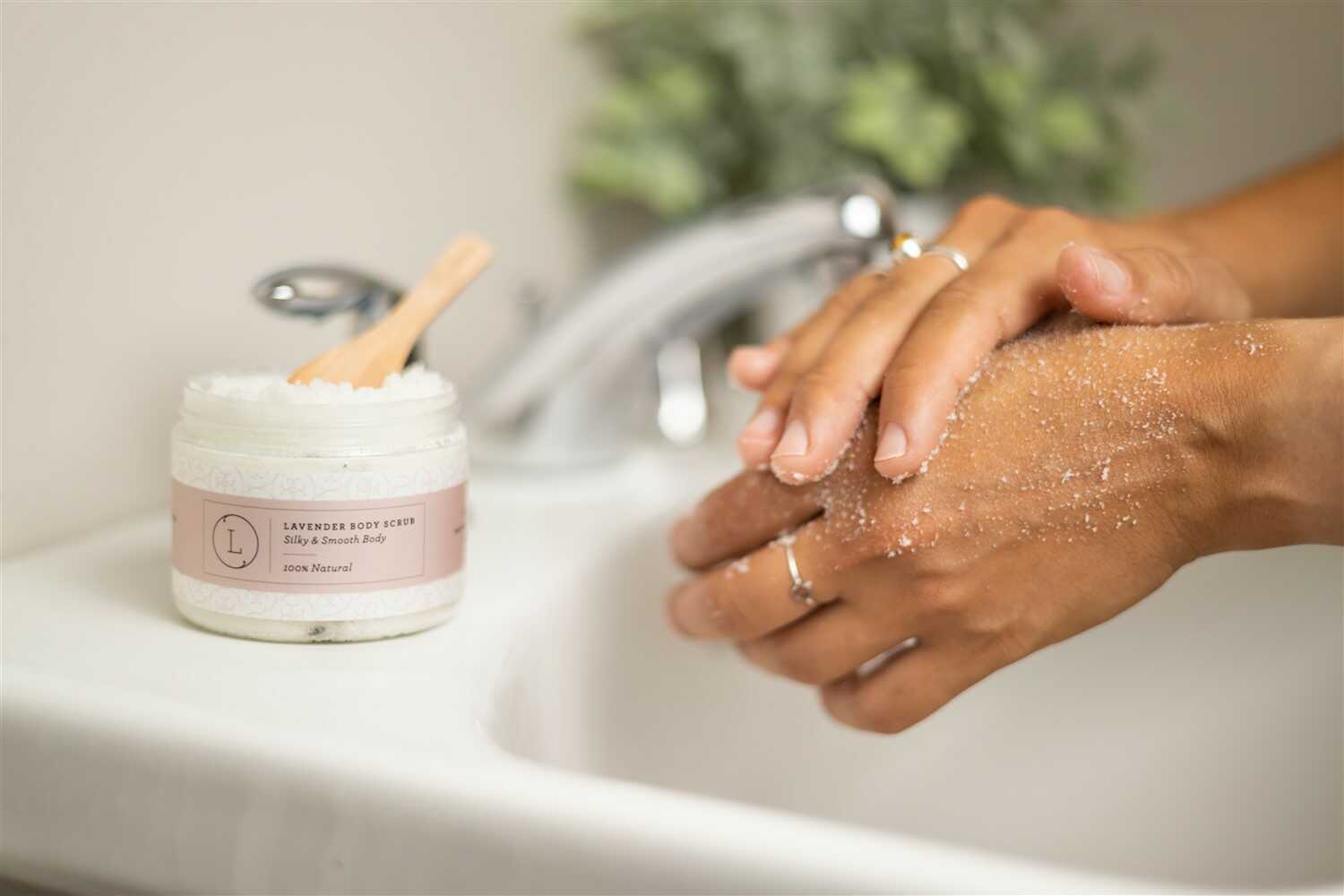 Natural Body Scrub, Lavender Body Salt Scrub by Lizush - Image 2