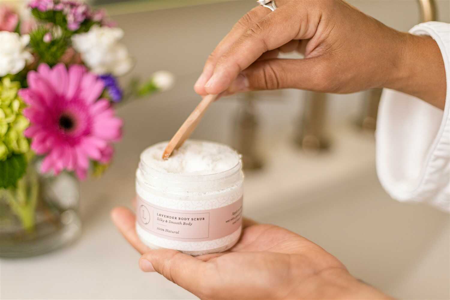 Natural Body Scrub, Lavender Body Salt Scrub by Lizush - Image 5