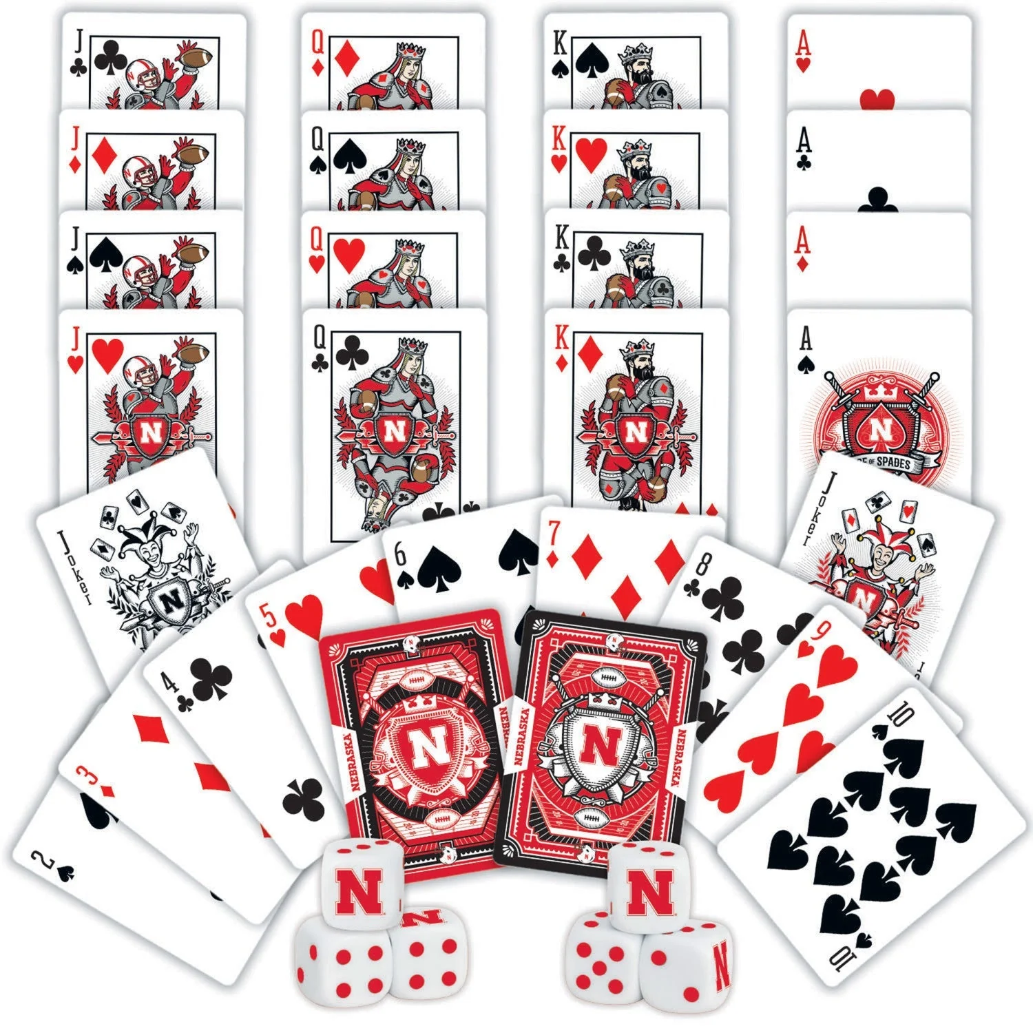 Nebraska Cornhuskers - 2-Pack Playing Cards & Dice Set by MasterPieces Puzzle Company INC - Image 2