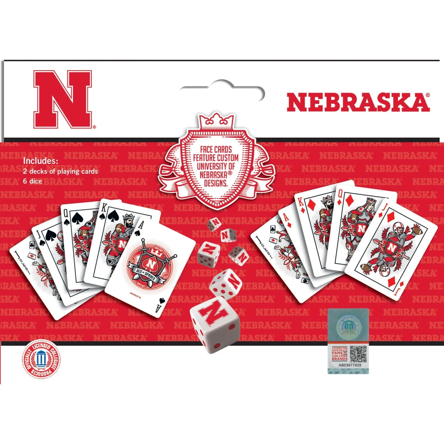Nebraska Cornhuskers - 2-Pack Playing Cards & Dice Set by MasterPieces Puzzle Company INC - Image 3
