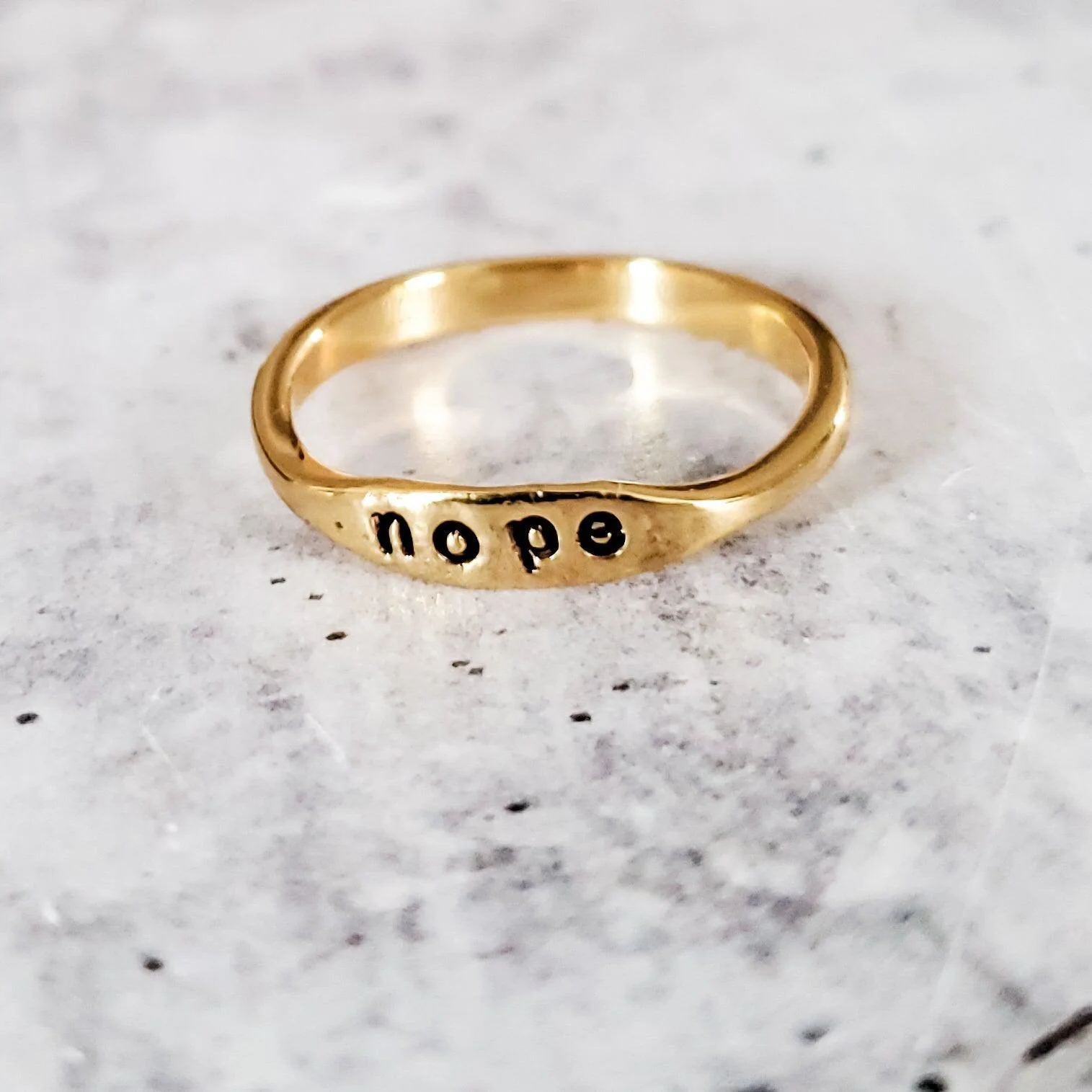 NOPE Dainty Gold Ring by Salt and Sparkle - Image 2