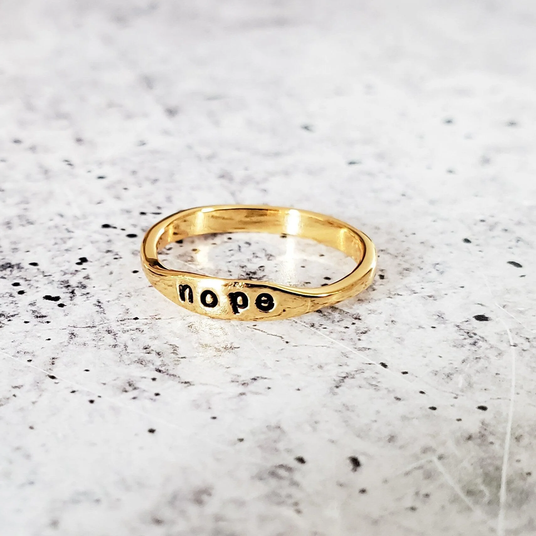 NOPE Dainty Gold Ring by Salt and Sparkle - Image 3