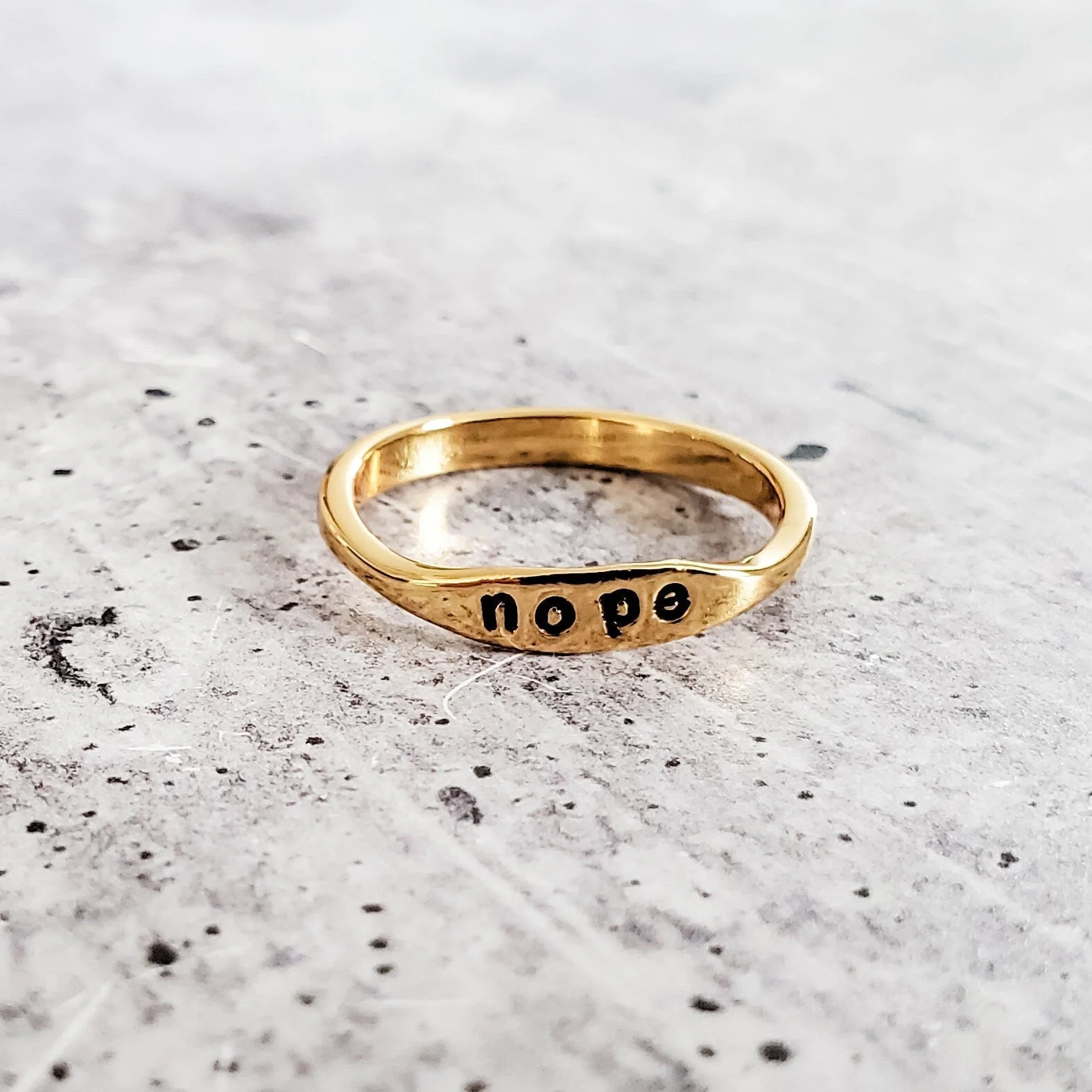 NOPE Dainty Gold Ring by Salt and Sparkle - Image 4