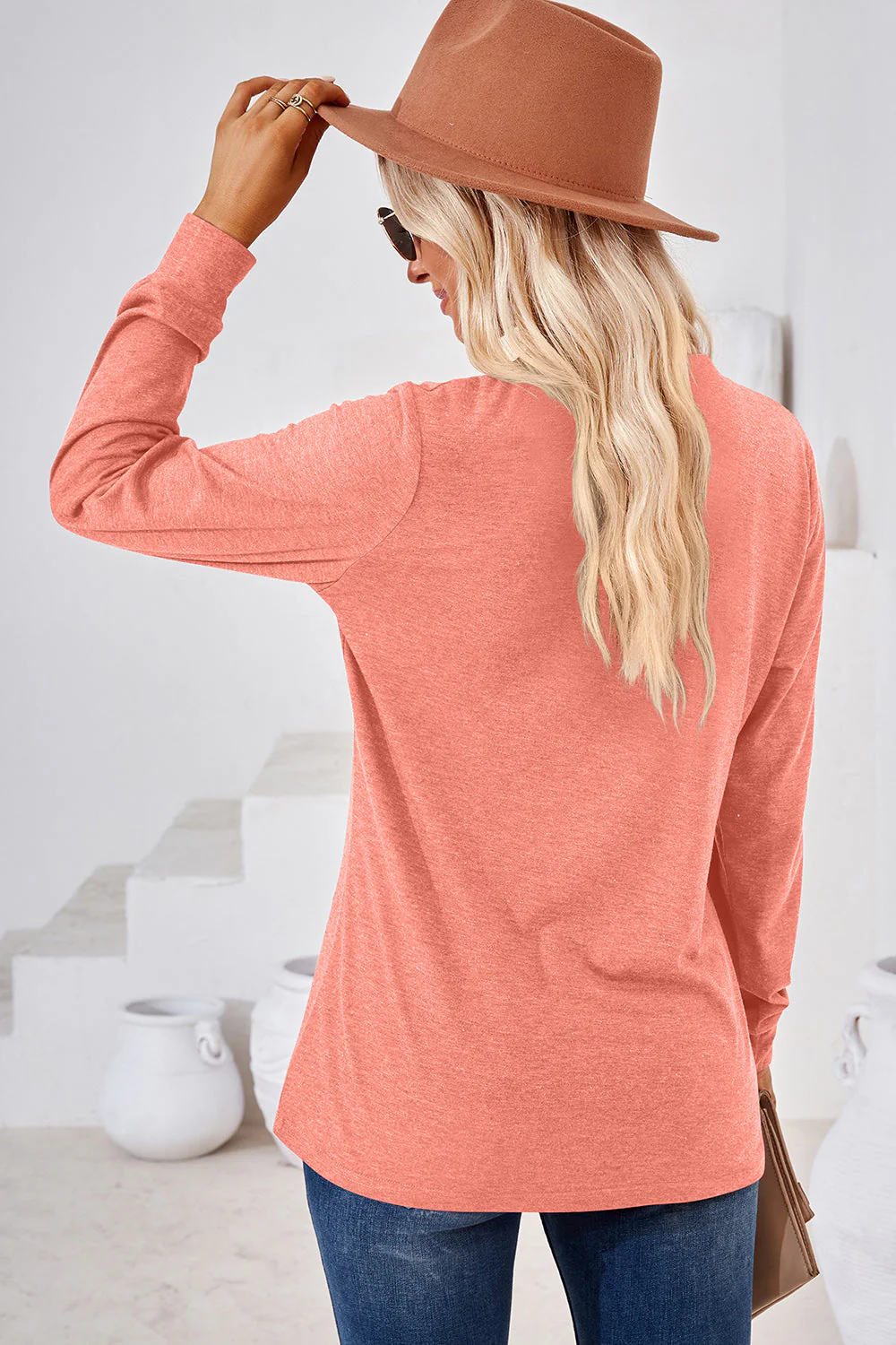 Notched Long Sleeve T-Shirt - Image 16