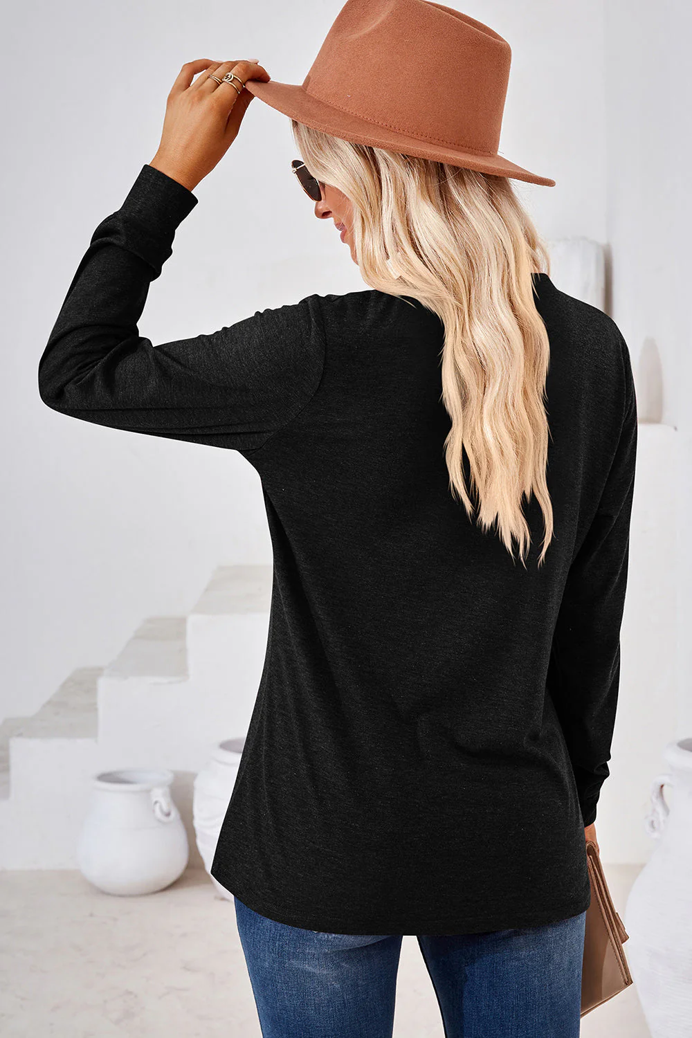 Notched Long Sleeve T-Shirt - Image 20