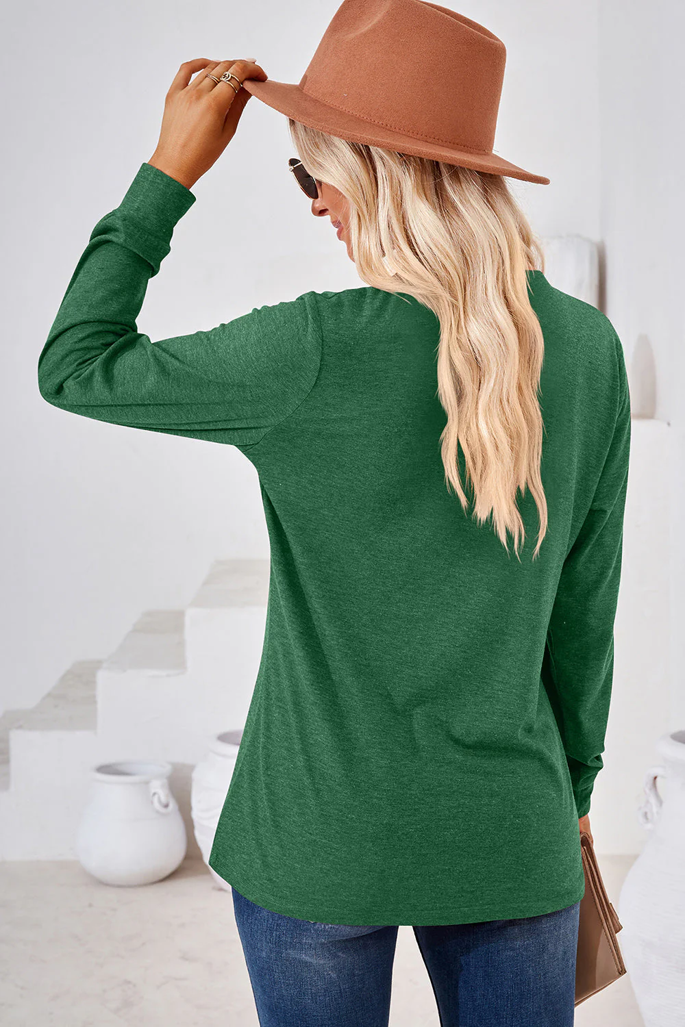 Notched Long Sleeve T-Shirt - Image 8