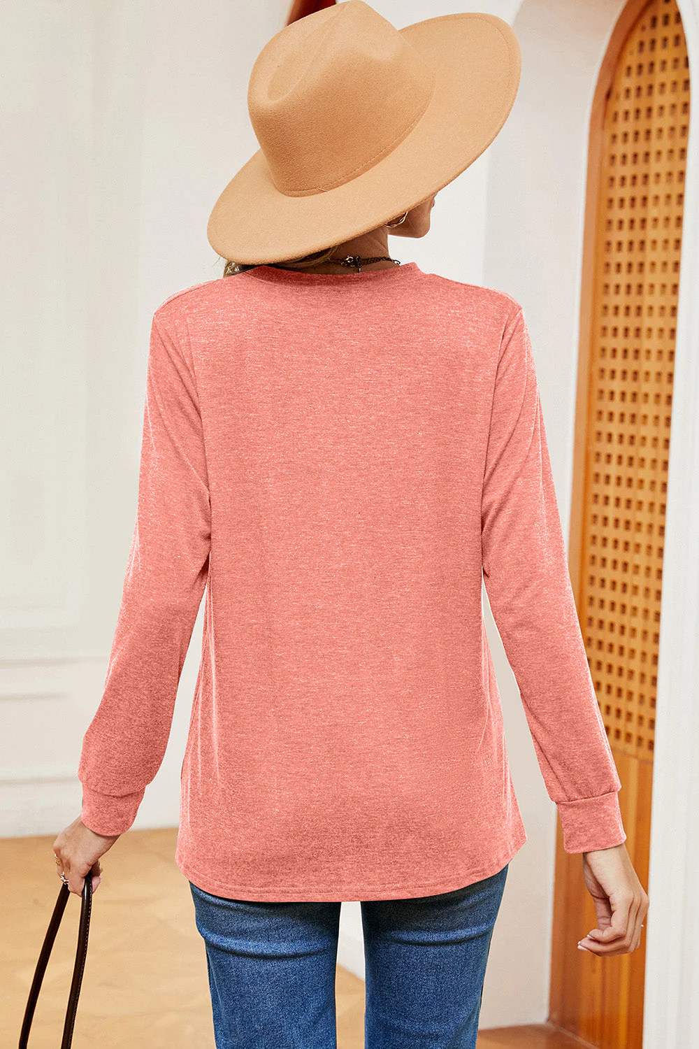 Notched Long Sleeve T-Shirt - Image 12