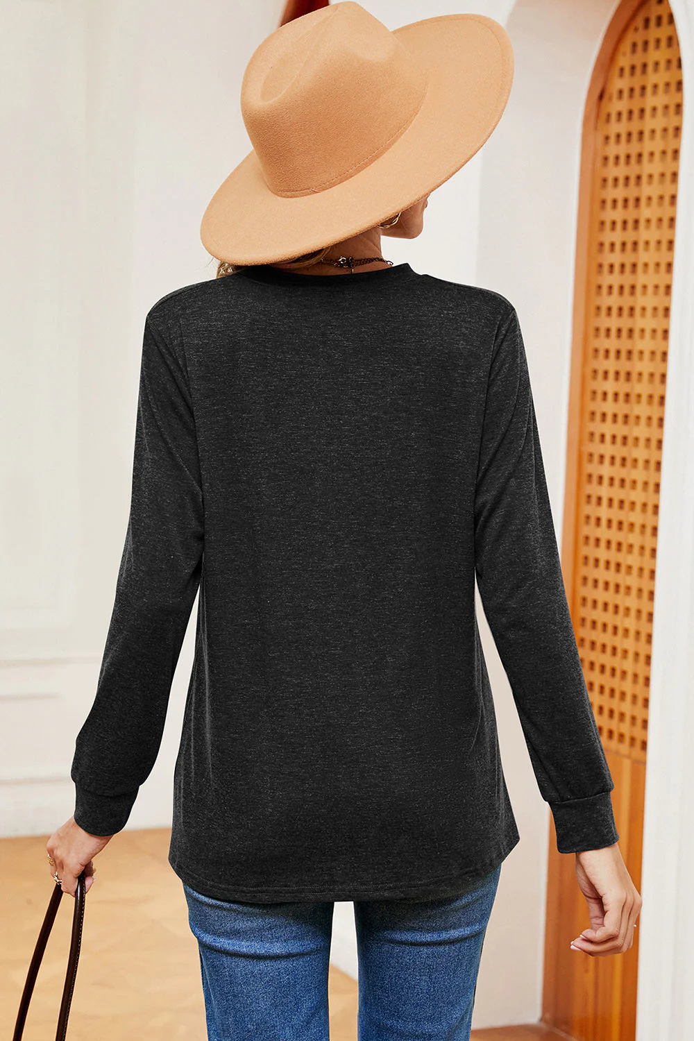 Notched Long Sleeve T-Shirt - Image 15