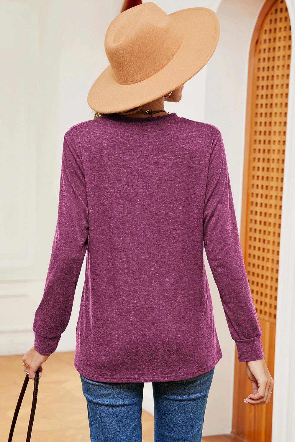 Notched Long Sleeve T-Shirt - Image 19