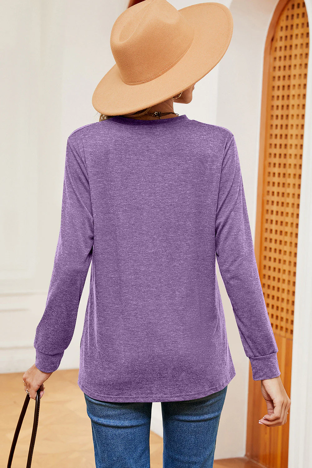 Notched Long Sleeve T-Shirt - Image 27
