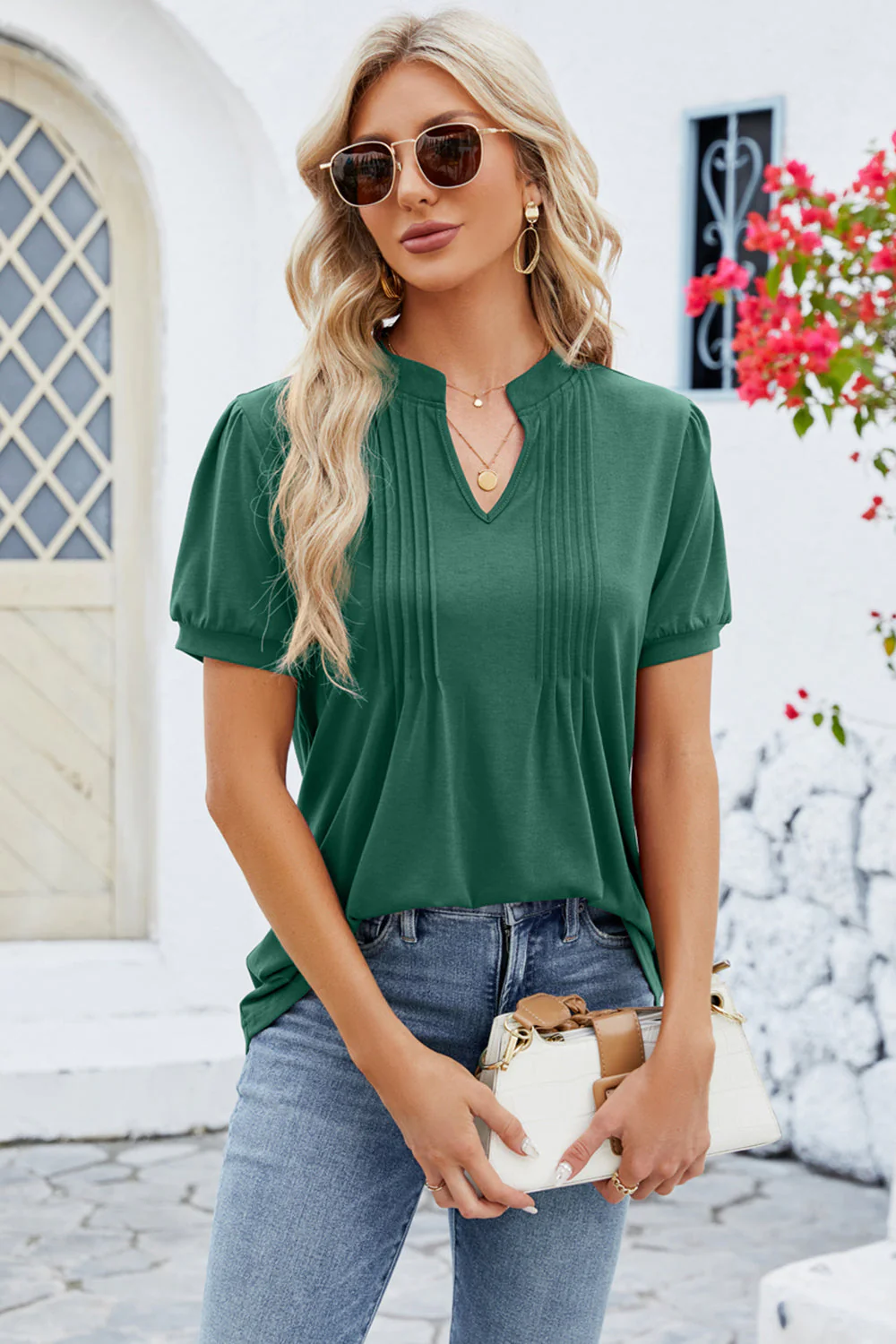 Notched Short Sleeve T-Shirt - Image 10