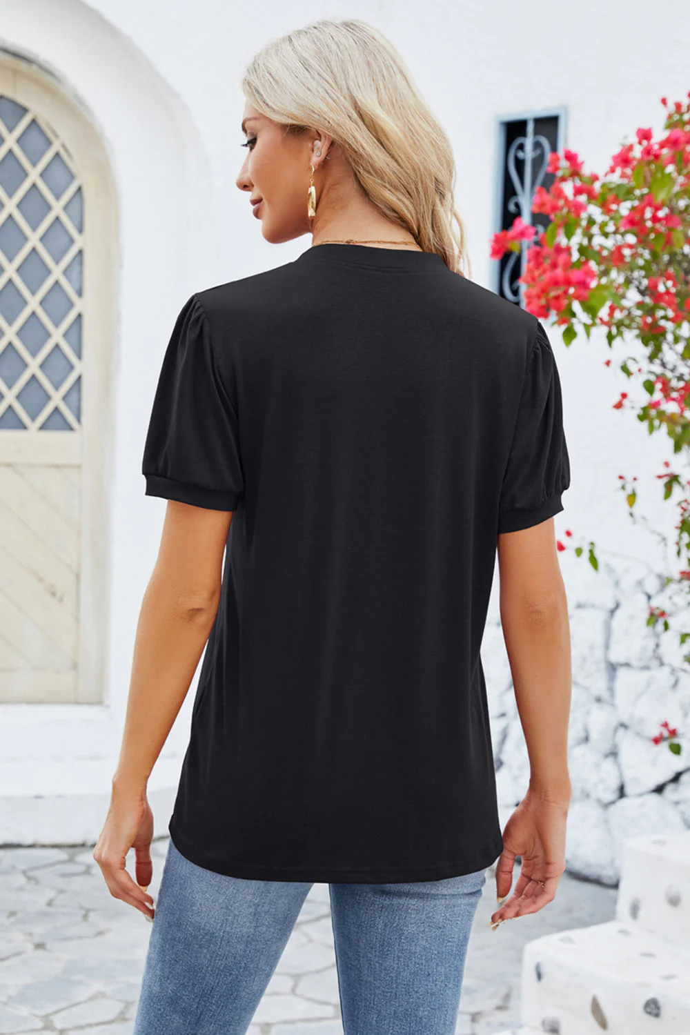 Notched Short Sleeve T-Shirt - Image 9