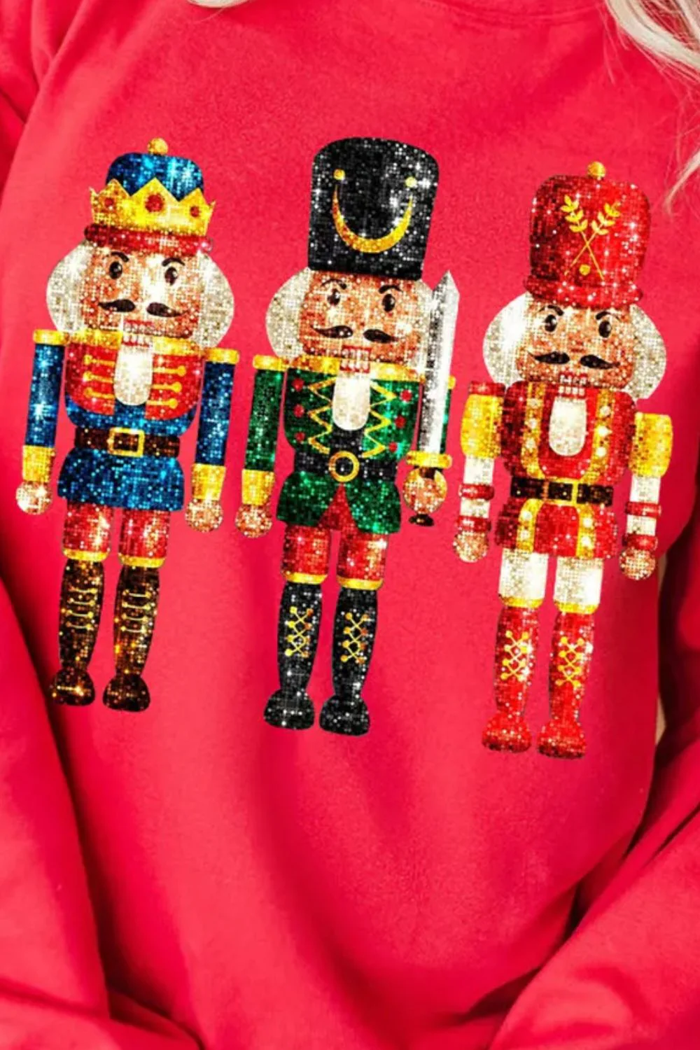 Nutcracker Printed Round Neck Long Sleeve Sweatshirt - Image 3