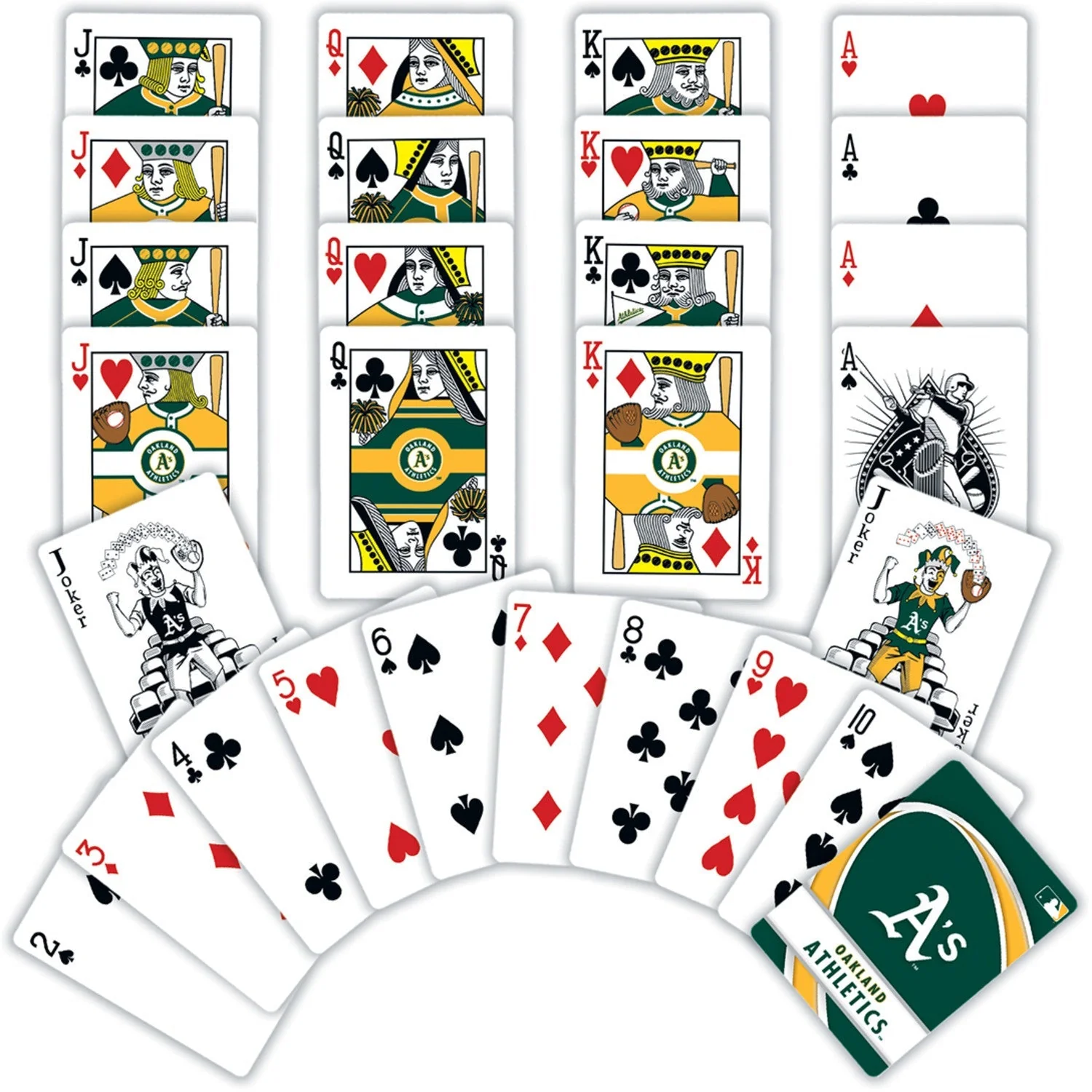 Oakland Athletics Playing Cards - 54 Card Deck by MasterPieces Puzzle Company INC - Image 2