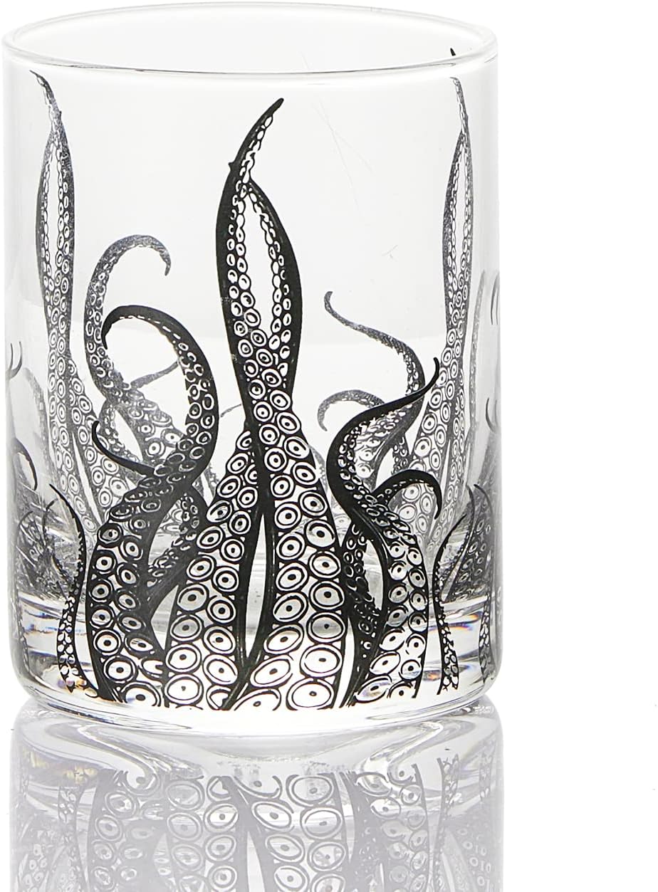 Octopus Tentacle Whiskey Glassware | Set of 2 | 9 OZ Handmade Craft Beer, Cocktail, Water, Bar Rock Glass - Kraken Tumbler Gift Set, Old Fashioned Rocks Glasses, Antique Design Extraordinary Detail by The Wine Savant - Image 3
