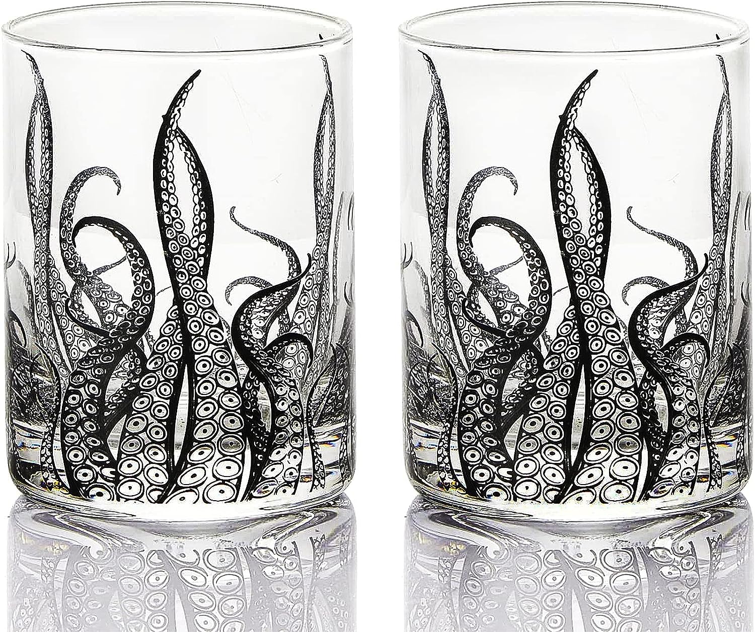 Octopus Tentacle Whiskey Glassware | Set of 2 | 9 OZ Handmade Craft Beer, Cocktail, Water, Bar Rock Glass - Kraken Tumbler Gift Set, Old Fashioned Rocks Glasses, Antique Design Extraordinary Detail by The Wine Savant - Image 6