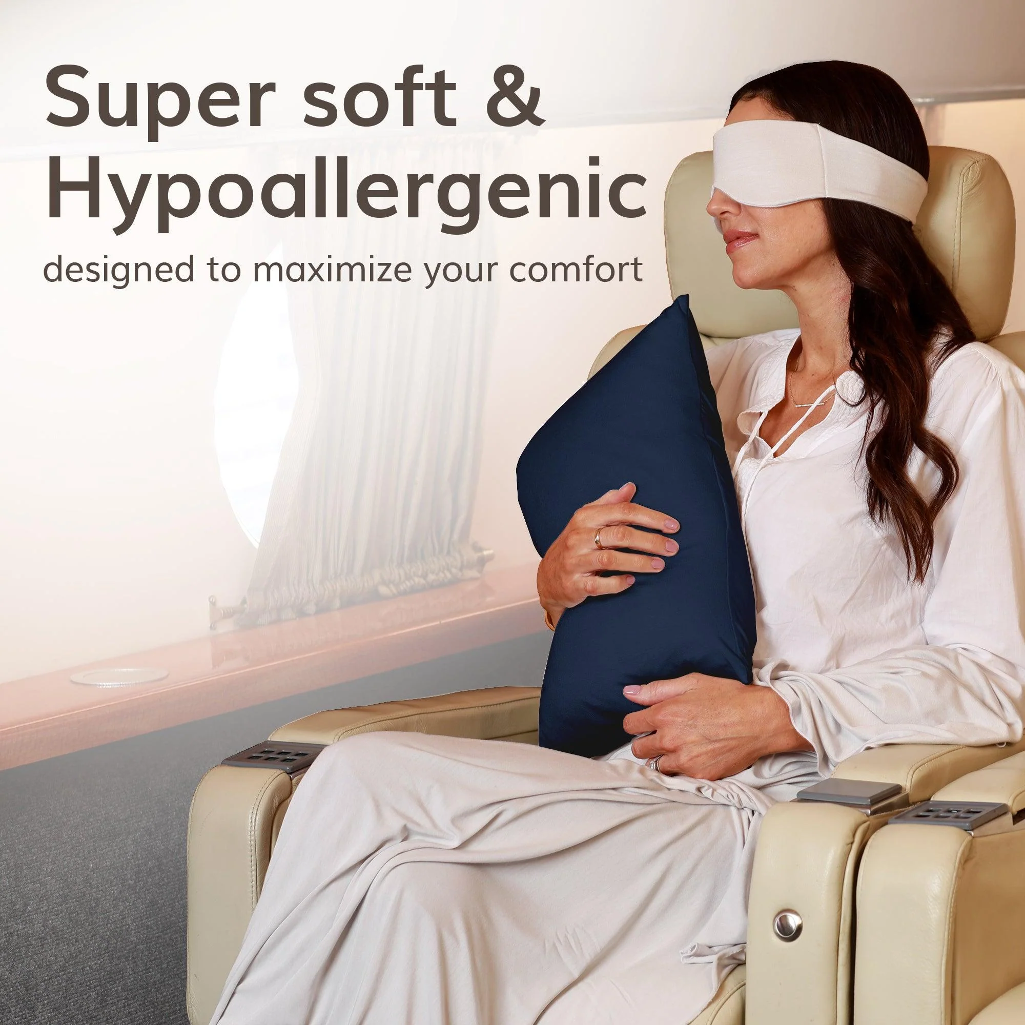 Odyssey Travel Pillow in Navy Blue by HappyLuxe - Image 5