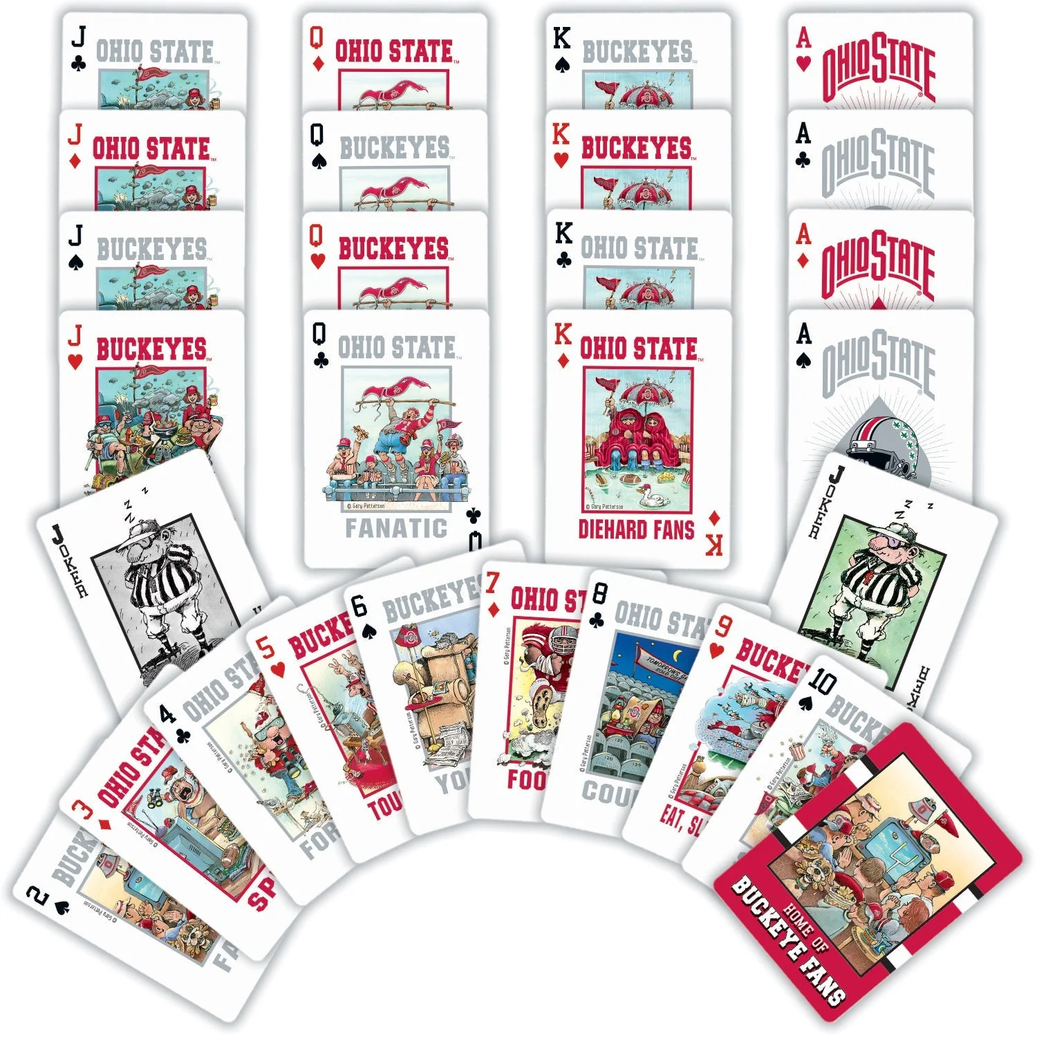 Ohio State Buckeyes Fan Deck Playing Cards - 54 Card Deck by MasterPieces Puzzle Company INC - Image 2