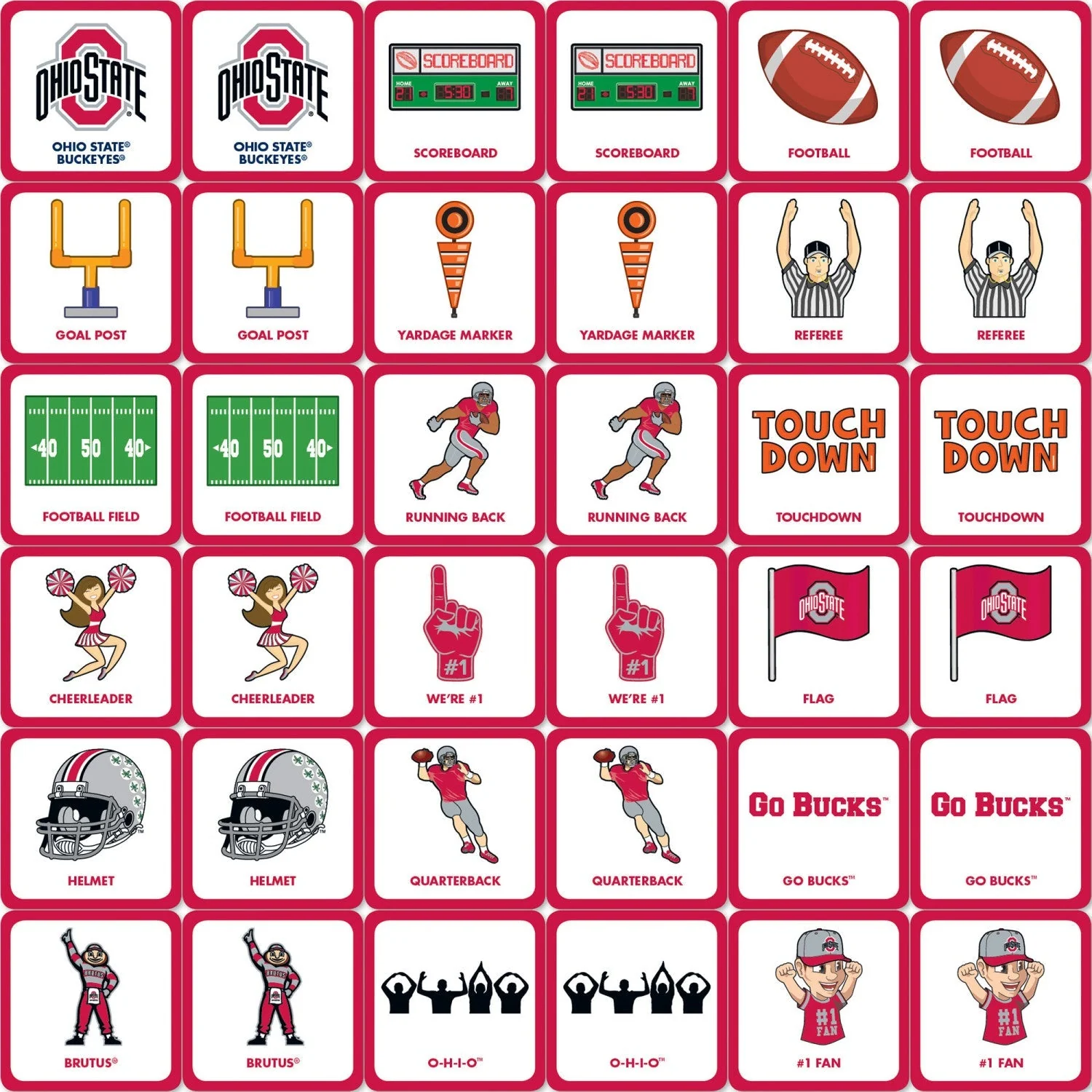 Ohio State Buckeyes Matching Game by MasterPieces Puzzle Company INC - Image 2