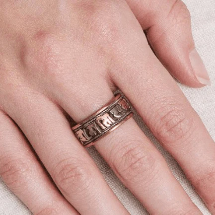 Om Mani Padme Hum Copper Ring by Tiny Rituals - Image 2