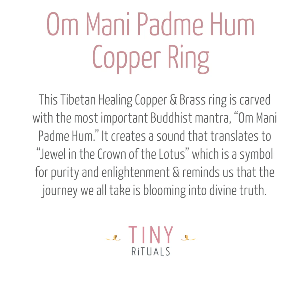Om Mani Padme Hum Copper Ring by Tiny Rituals - Image 3